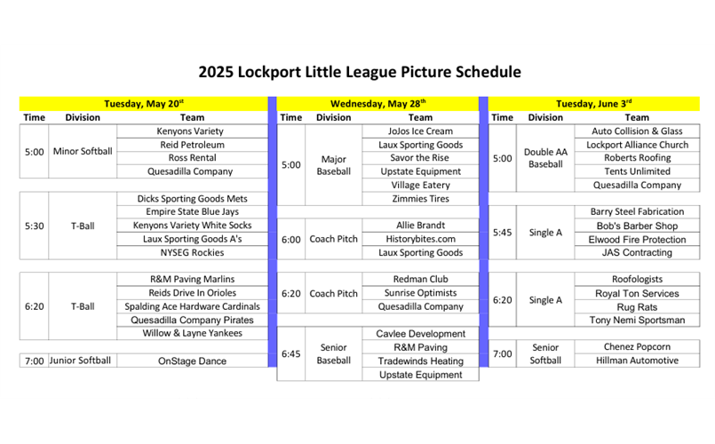 Updated picture schedule