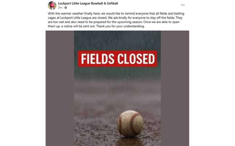 Fields temporarily closed