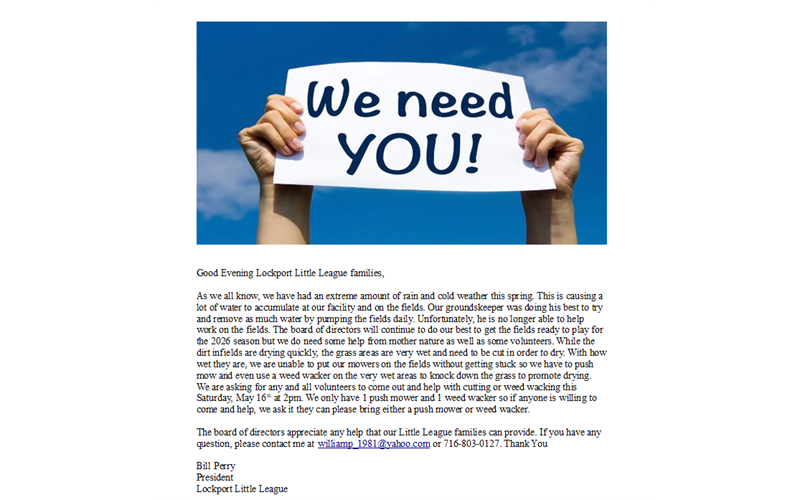 Volunteers needed